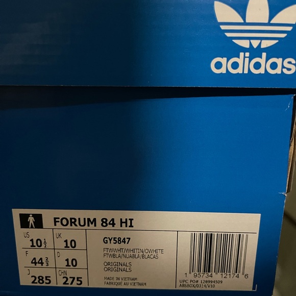 Adidas Originals | Forum ‘84 Hi | White-Black-Off White | 10.5 - Picture 2 of 2